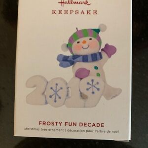 Hallmark Keepsake Snowman Ornament with Purple and Blue Accents